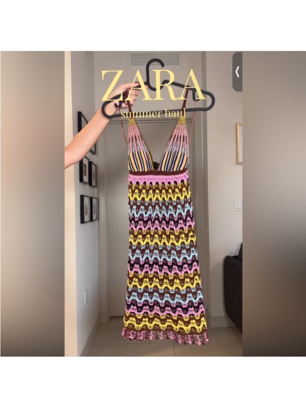 ZARA CROCHET KNIT MINI DRESS - Picture 15 of 15
